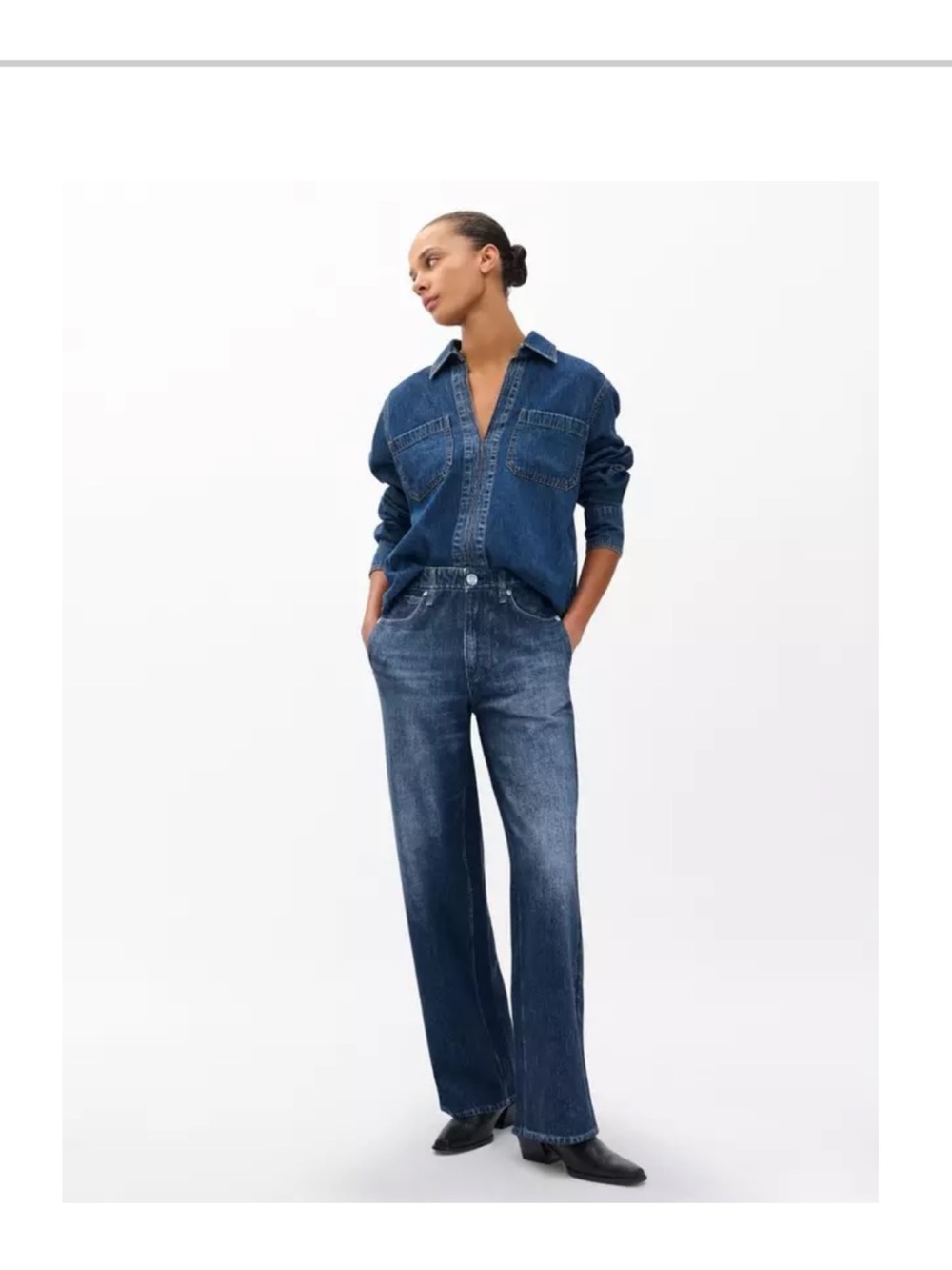 rag & bone Deep Indigo Wide-Leg Miramar Denim Jeans
